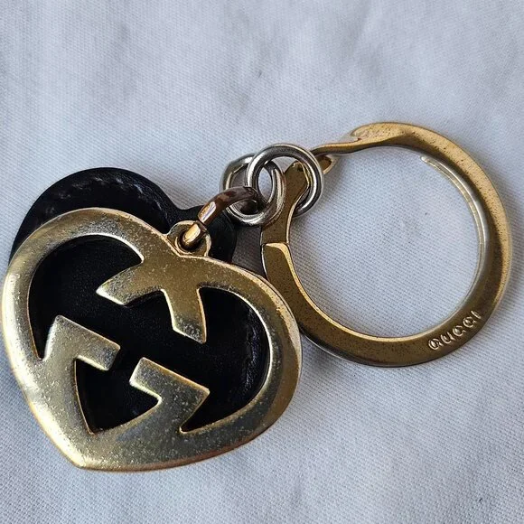 GUC Gucci Key Ring / Bag Charm black & gold - Picture 3 of 5